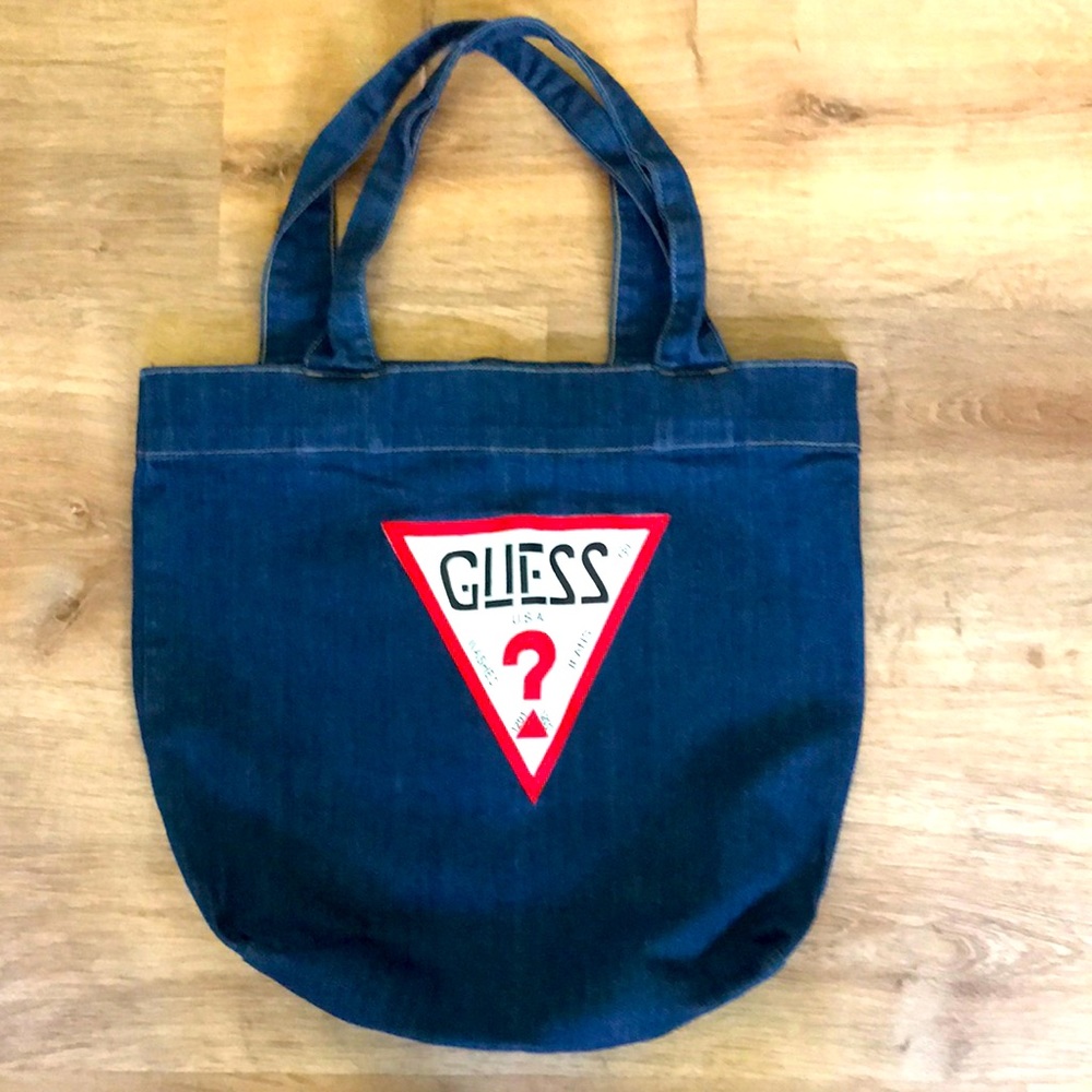 Guess jeans denim shoulder bag tote 90’s 15x16